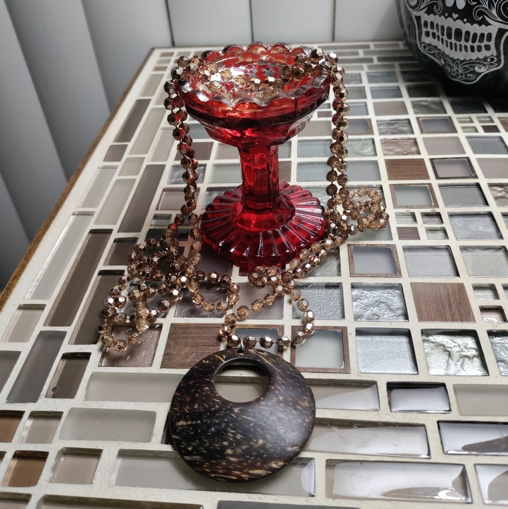 Vintage Boho Wooden Necklace-$5 add on